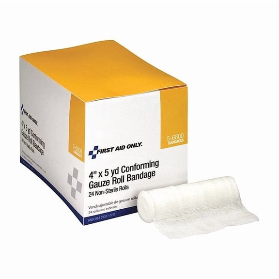 First Aid Only Stretch Gauze, Non-Sterile, No, Gauze, PK24, Width: 4 in 5-6800G