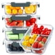 thumbnail image 1 of KOMUEE Contenedores de Vidrio para Preparar Comidas con 3 Compartimentos, Pack de 5, 1060 ml, 1 of 7