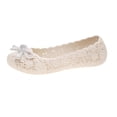 thumbnail image 2 of Ballet Flats for Women Lace Cutout Bow Slip-On Shoes Closed Toe Causal Breathable Flat Shoes, 41, 2 of 8