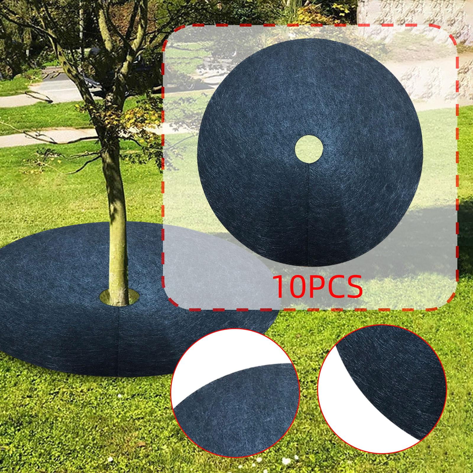 oshhni 10 Pieces Tree Mulch Rings Potted Plant Protection Protector Black