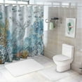 thumbnail image 7 of Orinice  Nautical Coastal Turtle Shower Curtain, Coral Starfish Seashell Ocean Themed Bathroom Curtain, Underwater Seahorse Bathroom Decor Blue  69x72, 7 of 7