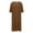 Brown, variant on Robes for Women Zipper Front Soft Bathrobe Short Sleeve House Coat Long Nightgown With Pockets