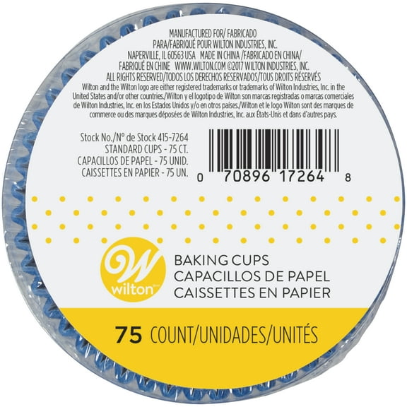 Wilton Cupcake Liners, Blue, 75 Count