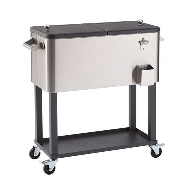 Trinity TXK-0806 80 qt. Refroidisseur en Acier Inoxydable avec Couvercle - 35,75 x 36 x 18,5 Po.