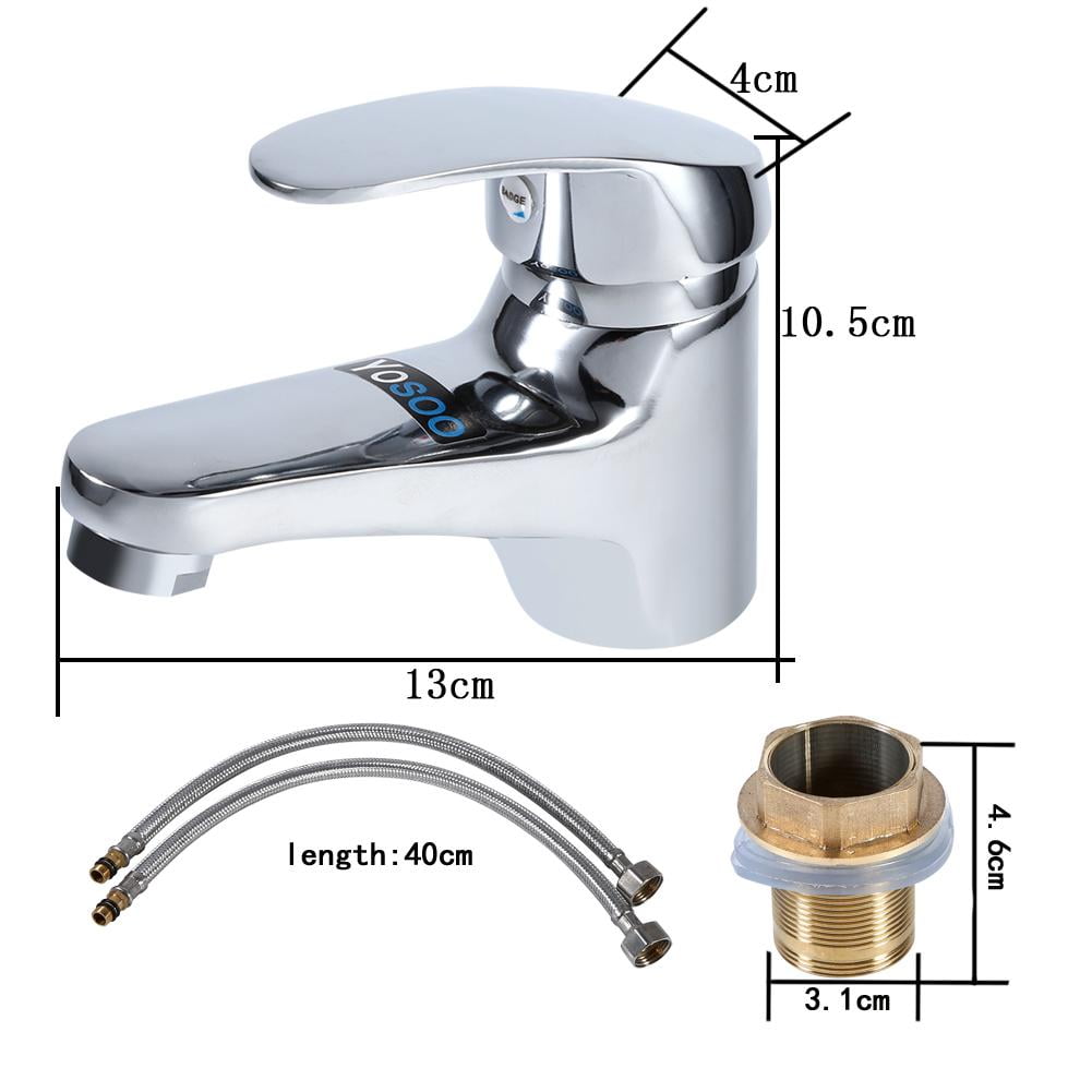 Qiilu Bathroom Basin Sink Mono Mixer Tap Chrome Single Lever Taps