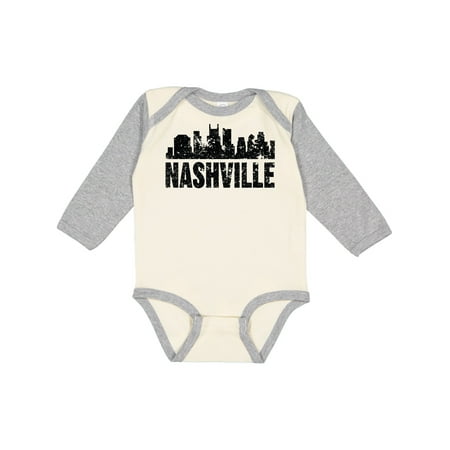 

Inktastic Nashville Skyline Grunge Gift Baby Boy or Baby Girl Long Sleeve Bodysuit