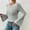 Gray, variant on Njoeus Long Sleeve Shirts for Women, Women's Casual Bell Long Sleeve Ribbed T-Shirt Knit Sweater Round Neck Ladies Basic Tops Blouse