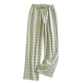 thumbnail image 4 of cfhntfmh Women's Cotton Pajama Pants Lightweight Sleep Lounge Bottoms Plaid Elastic Waist Drawstring Sleepwear with Pockets, 4 of 7