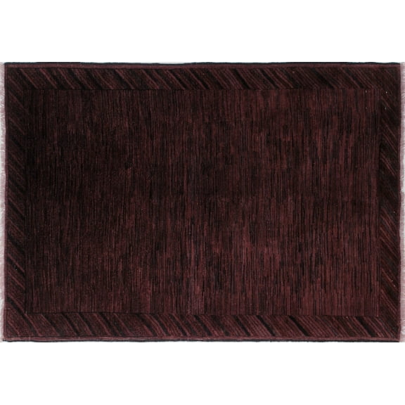 Overdyed Adyan Purple/Green Rug, 4'0" x 5'7"