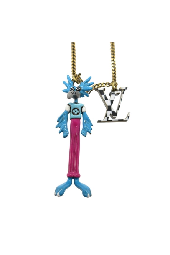 Pre-Owned Louis Vuitton LV Animals Zoom-kun MP2928 Necklace, Metal/Enamel,... (Good)