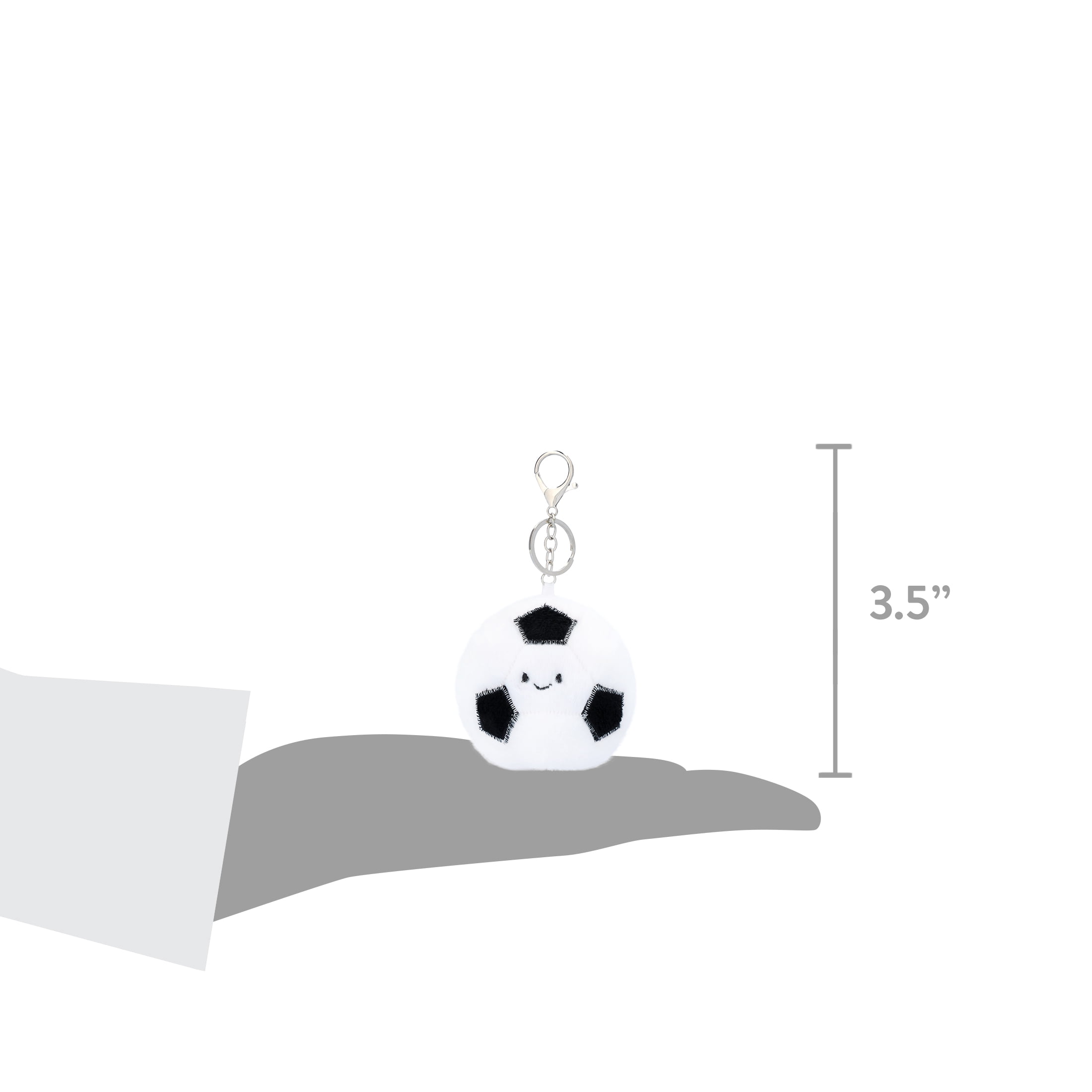 Pen+Gear Soccer Mini Plush Bag Charm, Black with White