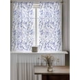 thumbnail image 4 of Blue Botanical Curtains 45 Inch Length, Sheer Curtains for Bedroom Living Room Window Elegant Watercolor Botanical Birds Rod Pocket Voile Drapes Kitchen Curtains Small Half Window 52"x45" 2 Panels, 4 of 6