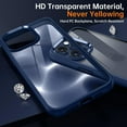 thumbnail image 4 of Shockproof Clear Case for iPhone 15 Pro, [Not Yellowing] [10FT Military Drop Protection] Hard Clear Back Silicone Edge Four Corner Airbags Drop Protection Phone Cover, 6.1 inch, Blue, 4 of 7