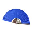 thumbnail image 3 of Ventilador de mano plegable de acero inoxidable Fan de mano de mano Ventilador de artes marciales para los accesorios de baile Teatro Show Performance azul, 3 of 8