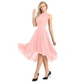 thumbnail image 5 of iiniim Women's Sleeveless Bridesmaid Dress High Low  Chiffon Halter Neck Evening Party Prom Dresses, 5 of 7