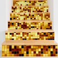 thumbnail image 2 of AILEGOU 3D Stair Stickers Decals Brick Staircase Decals Removable Tile Stair Risers Decals Decor Peel and Stick Stairs Bakeplash Decals for Stair 39.3Inch x 7.08Inch x 6Pcs(Gold), 2 of 6