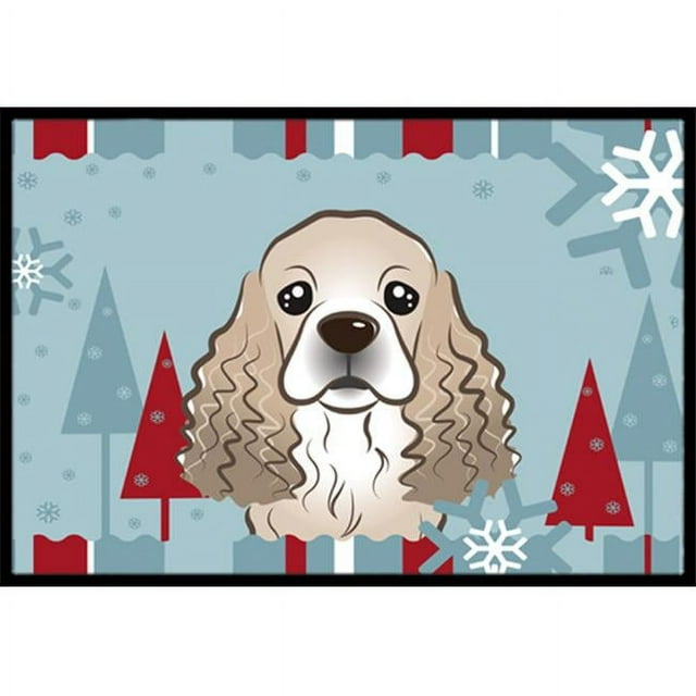 Carolines Treasures BB1712JMAT Tapis d'Intérieur et d'Extérieur Cocker Spaniel pour Vacances d'Hiver - 24 x 36 Po.