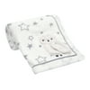 Lambs & Ivy Luna Gray/White Stars with Appliqued Owl Luxury Soft Baby Blanket