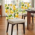 thumbnail image 4 of Summer Watercolor Dining Chair Back Cover Only, Yellow Lemon with Leaves Linen Textured Chair Back Covers Set of 6, Removable Washable Slipcovers for Dining Room, Wedding & Holiday Decoration, 4 of 9