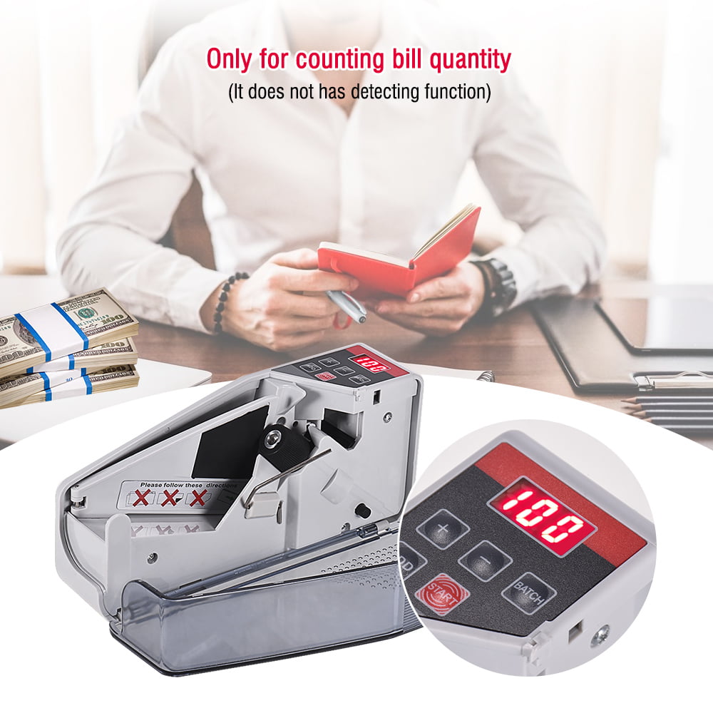 Portable Mini Handy Money Counter Worldwide Bill Cash Banknote Note Currency Counting Machine with LED Display Financial Equipment