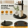 thumbnail image 5 of RTVR Mobile Floor TV Stand with Round Wooden Base for 32-65 inch Screens, Portable Swivel Tilt Adjustable TV Cart, Black, 5 of 10