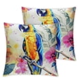 thumbnail image 2 of Nawypu Throw Pillow Covers,Pillowcases,Pillow Cases,Bird and Plants Parrot,2-Pc White, 2 of 6