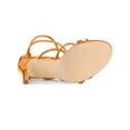 thumbnail image 5 of BLISSFUL STEP Women's Open Toe Strappy Straps Prom Stiletto Heels Sandals Orange 9, 5 of 7