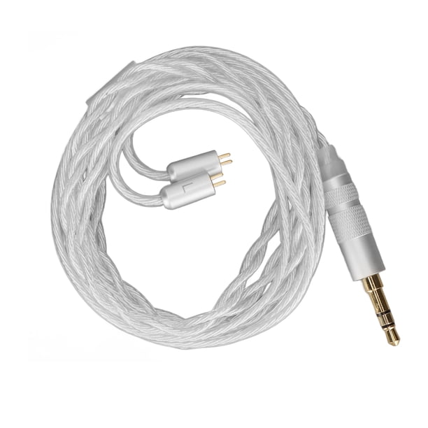 Cable de auriculares de Cobre Plateado, 47.2 Pulgadas de cable Auricular Cable flexible de auriculares