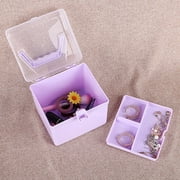 Multipurpose Plastic Craft Storage Containers with Removable Tray, Clear Plastic Storage Box with Lid & Handle, Easy Carry & Stack Small Storage Container, 1 Pcs, 6.29x5.51