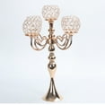 thumbnail image 2 of Joyfeel 5 Arm Faux Crystal Candelabra Centerpiece, Candlesticks Holder with Clear Lampshades, Candle Holders Bowl Candelabra Table Centerpieces Decor for Wedding Christmas Dinner Party Events, 2 of 2