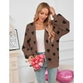 thumbnail image 4 of Cardigans Sweaters for Women Valentine's Day Sweaters Heart Print Loose Casual V Neck Button Down Long Sleeve Open Front Knit Cardigans Alsol Lamesa, 4 of 6