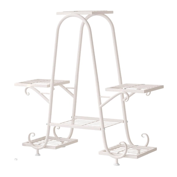 Soporte para plantas, soporte para macetas, soporte multifuncional ajustable para pies, adorno Blanco