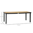thumbnail image 3 of CoSoTower 75" X 35" Outdoor Dining Table for 8 People, Rectangular Aluminum Frame Garden Table with All-Weather Faux Wood Top for Garden, Lawn, Patio, Natural, 3 of 9