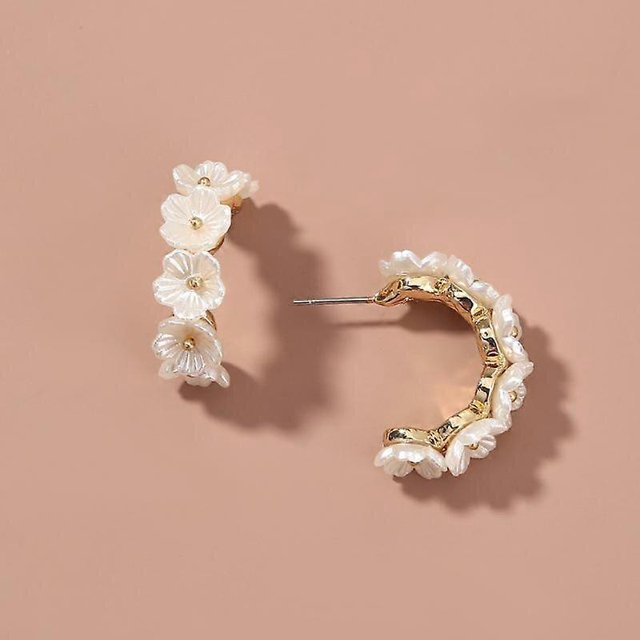 Pendientes colgantes de flores acrílicas de tendencia de moda Pendientes colgantes de acrílico femeninos Borla de aleación, A11