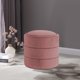 thumbnail image 2 of Otomana Storage HomePop redonda de terciopelo rosa rubor, 2 of 7