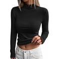 thumbnail image 6 of BTFBM Mock Tops for Women Fitted Long Sleeve Shirts Fall Fashion Clothing Thermal Layering Undershirts Going Out Outfits, 6 of 9