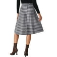 thumbnail image 3 of INSPIRE CHIC Women's Plaid Skirt High Rise Pleated A Line Midi Skirt M Black, 3 of 6