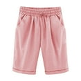 thumbnail image 4 of Toddler Kids Girls Casual Bermuda Shorts Drawstring Elastic Waistband Beach Shorts 5-13 Years, 4 of 4