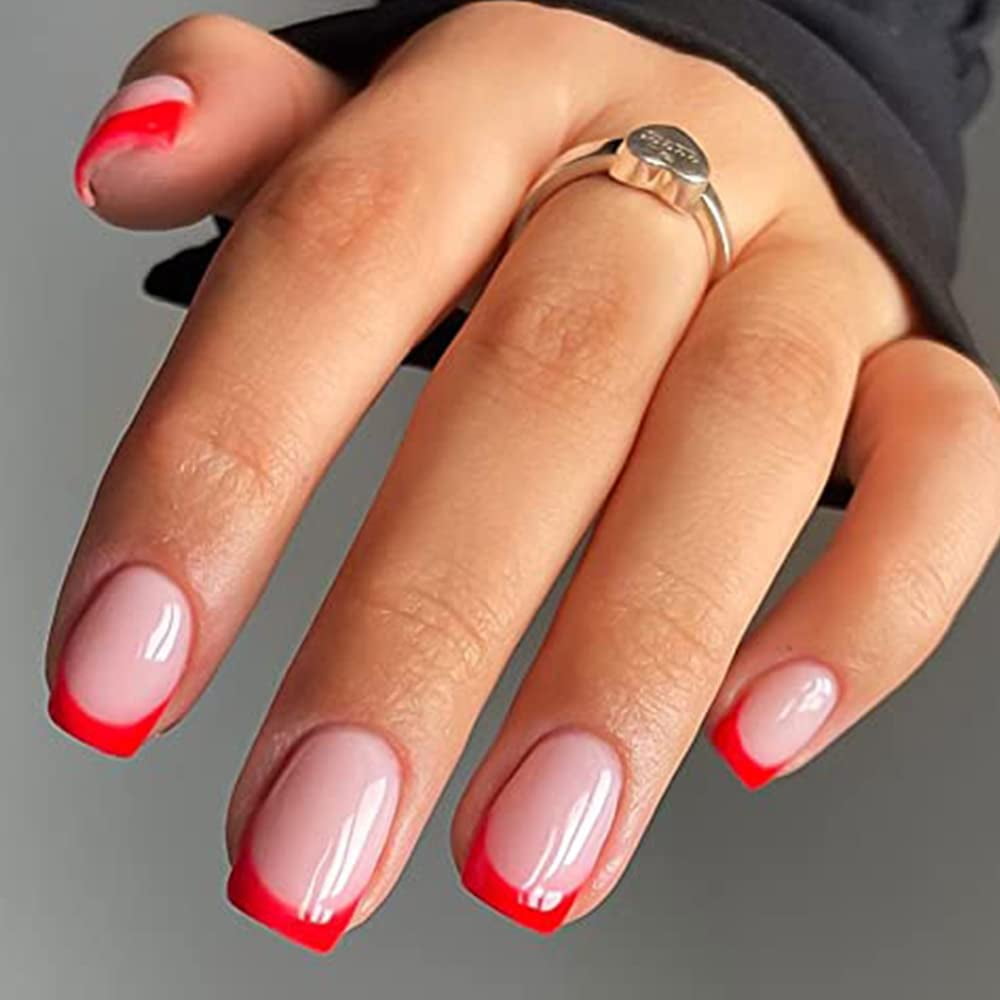 Coopserbil Press On False Nails 24pcs Flame Coffin Acrylic Fake Nails Fire Glue On Fingersnails For Women Girls Diy Manicure Salon Walmart Com