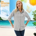 thumbnail image 2 of POENTAB Women Long Sleeve Casual Shirts Button Down Quick Dry Hiking Fishing Gardening Shirt UPF 50+ UV Sun Protection Summer Fall Tops, 2 of 8