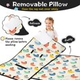 thumbnail image 3 of Hen and Silhouette Cream Pattern Teens Toddler Nap Mat with Pillow, Sleeping Mat Bag for Preschool Daycare 59"x22", 3 of 6