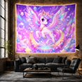 thumbnail image 6 of Winged Unicorn on Crescent Moon in Cosmic Nebulae, Dreamy Fantasy for Teen Girls, Celestial Home Decor Art, Birthday Gift Tapestry Wall Hanging for Bedroom and Dorm, 6 of 7