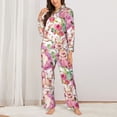 thumbnail image 2 of Pajama Sets for Women 2 Pcs, Watercolor Pig Button Down Long Sleeve Sleepwear Lounge PJ Sets, 2 of 6