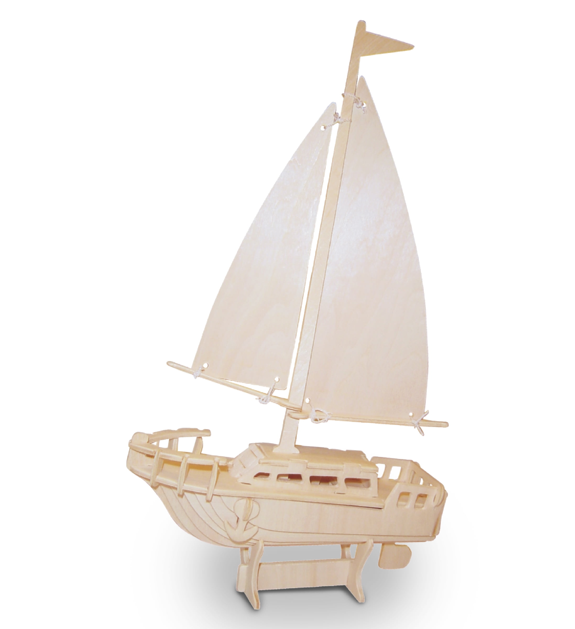 Wooden Sailing Boat 3D Model DIY Kits Educational Assembly Ship Toy Home Decor 