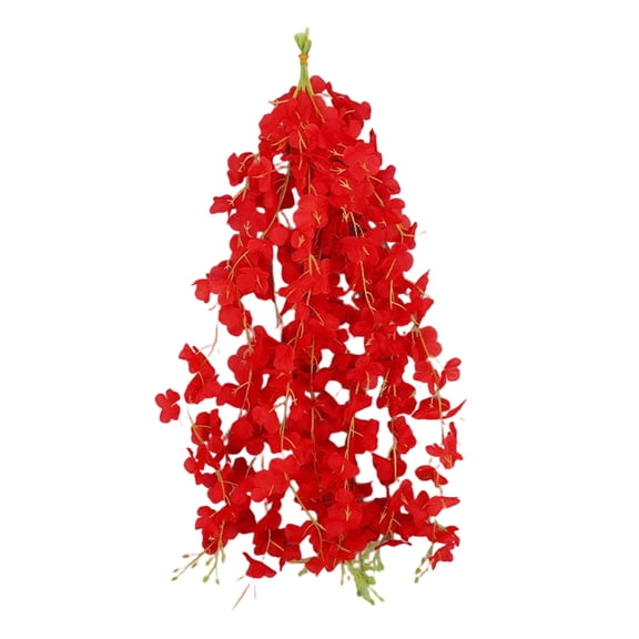 50cm Artificial Wisteria Hanging Vines, Violet Wisteria Flower Garlands Floral Strings,Realistic No Maintenance Vines for Wedding Ceiling Wall Arch Balcony Home Indoor Outdoor Decor,Red,19.68"