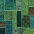 thumbnail image 1 of Ahgly Company Machine Washable Indoor Square Patchwork Turquoise Blue Transitional Area Rugs, 3' Square, 1 of 4