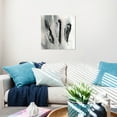 thumbnail image 2 of Wynwood Studio Fashion and Glam Modern Canvas Art - Minimalist Gray And Black Feathers, Wall Art for Living Room, Bedroom, and Bathroom, 20 in x 20, Black and Gray Home Decor, 2 of 5