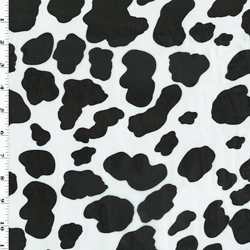 Download Black/White Cow Print Chiffon, Fabric By the Yard ...