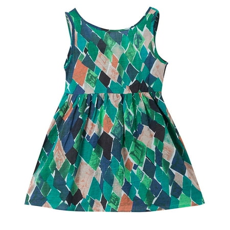

Little Girls Dresses Toddler Kids Baby Girl Print Sleeveless Princess Strap Dress Sundress Summer