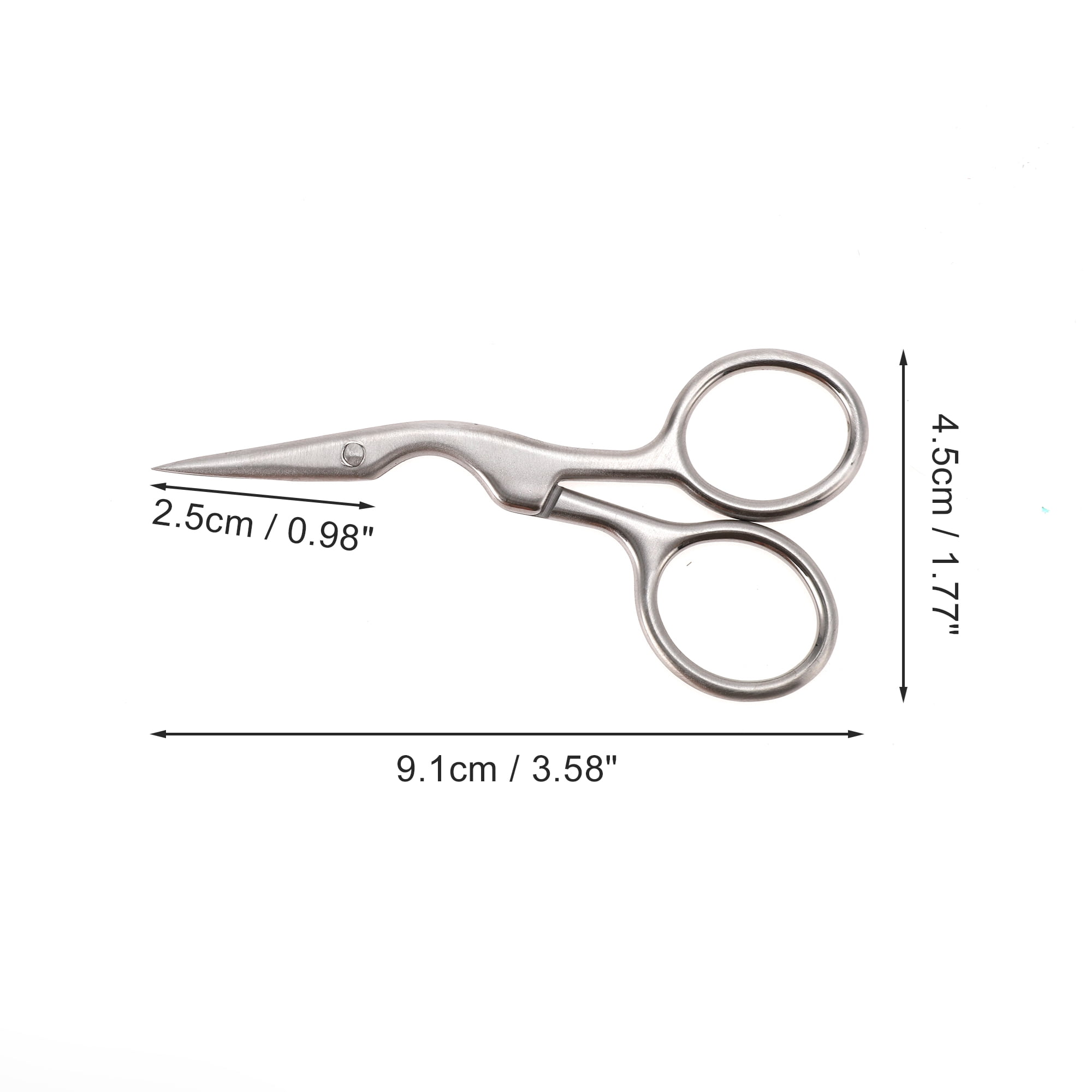 Unique Bargains 1 Pc Wrinkle Free Scissors Facial Hair Bathroom Silver Tone